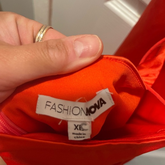 Fashion Nova Bold Orange Dress - Picture 6 of 6
